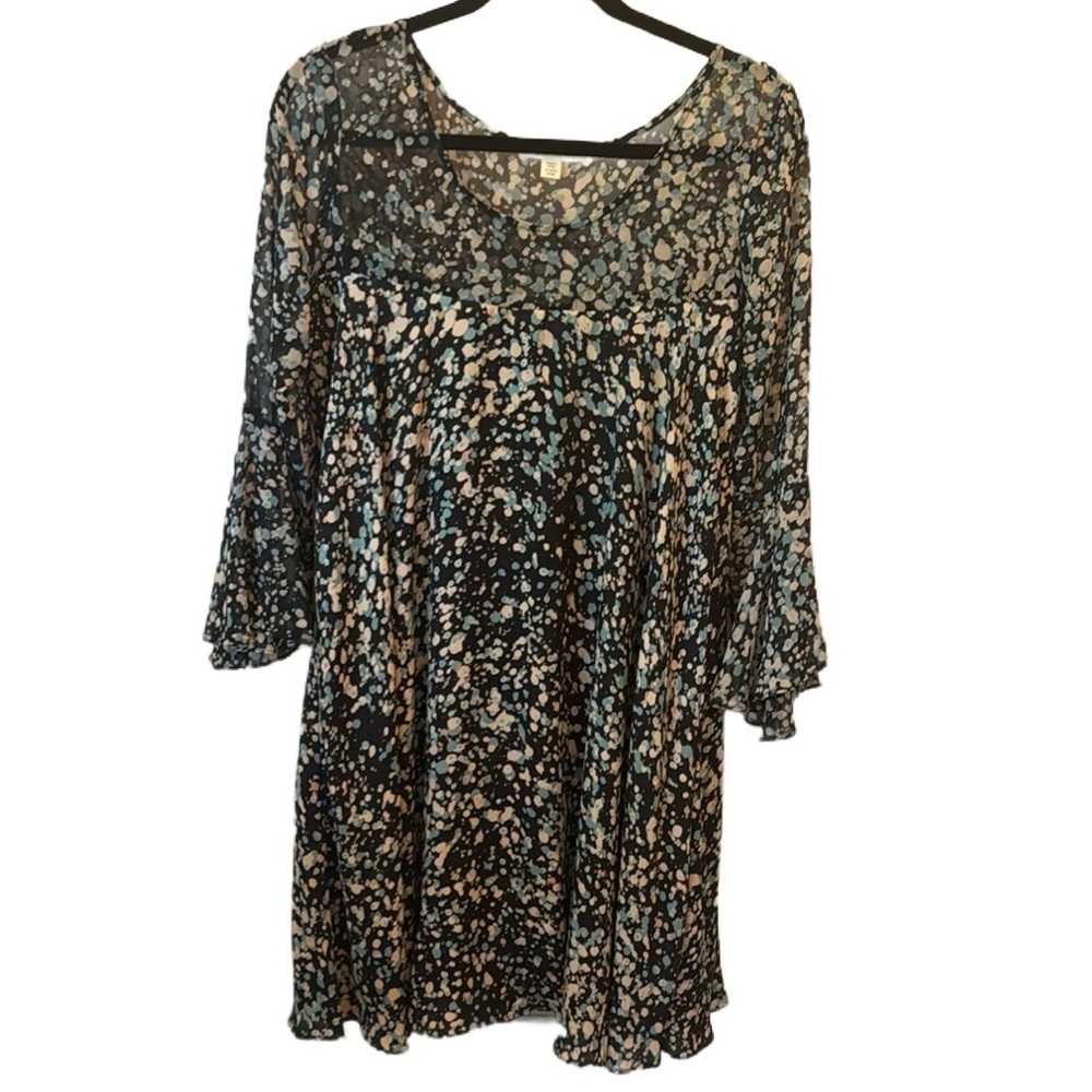 Anthropologie Navy Patterned Dress